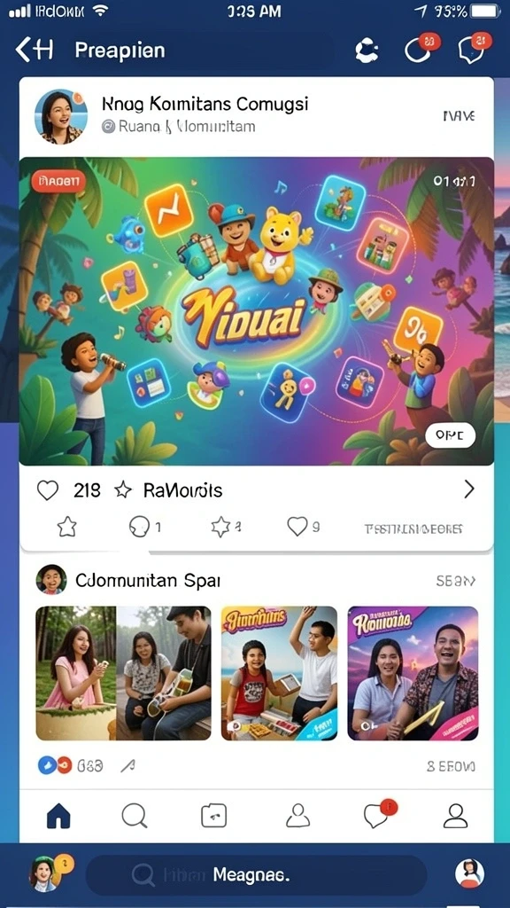 Fitur sosial untuk berbagi pencapaian dengan teman.