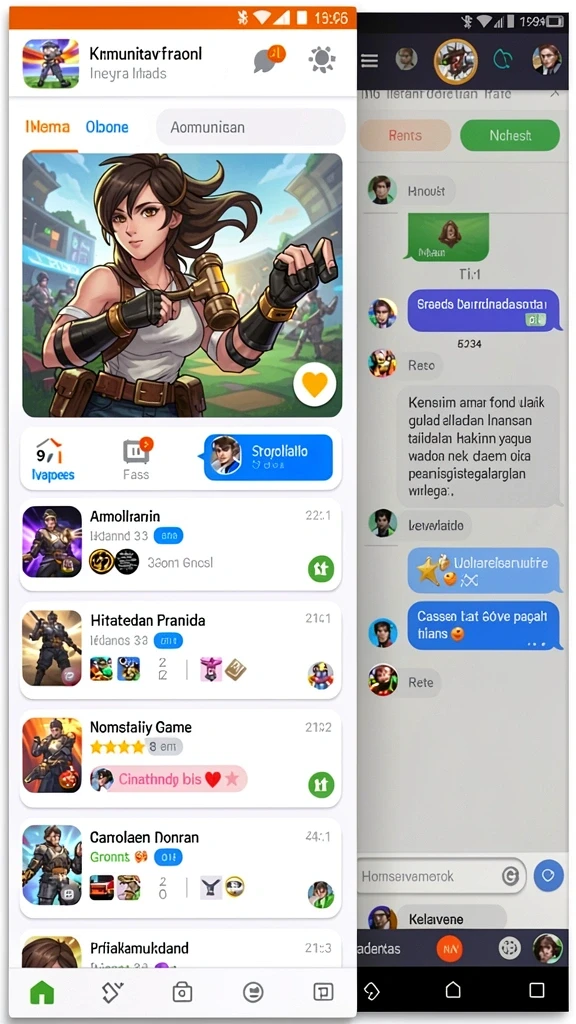 Screenshot menggambarkan fitur interaksi chat yang menyenangkan saat bermain.