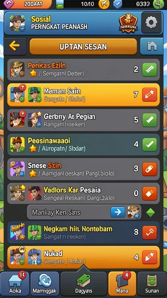 Tampilan antarmuka utama game RP55 yang menarik.